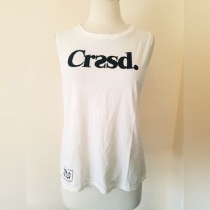 NWOT CRSSD House Techno Music Festival Womens Black White Tank Top S